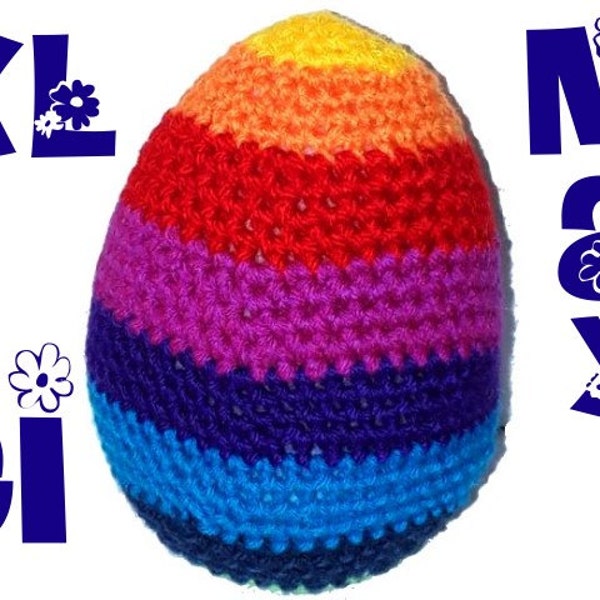 CROCHET PATTERN * colorful MaXi - XL egg * e-Book, instant download, pdf-datei, crochet Ester egg, small, big egg,