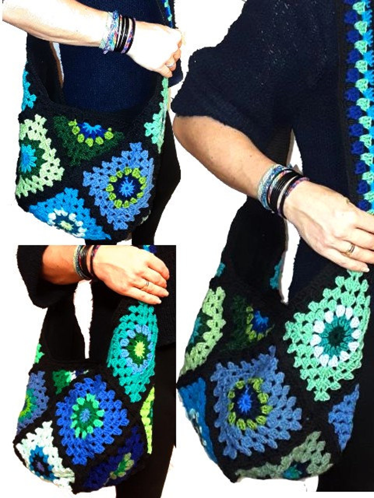 CROCHET PATTERN Hobo Bag Granny Square Ebook Instant Etsy