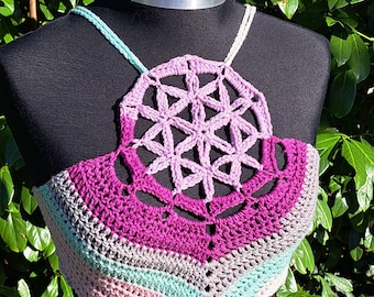 TOP FLEUR de vie, top au crochet