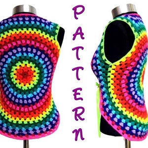 CROCHET PATTERN  * BolerO RainBoW * e-Book pattern US-english & german, pdf-datei, crochet BOLeRO, crochet mandala
