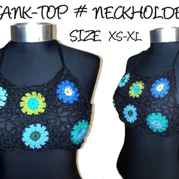 CROCHET PATTERN  *TanK-ToP # NeckHolder * pdf file, e-book, instant download, crochet top, tank top, crochet shirt, circles