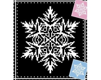 COPO DE NIEVE, patrón de crochet, gráfico para C2C, manta de crochet de esquina a esquina, con instrucciones escritas y en bloques de color
