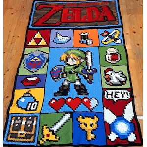 ADD ON The Legend of Zelda inspired graph for blanket, C2C, written instructions for corner to corner,
