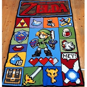 ADD ON The Legend of Zelda inspired graph for blanket, C2C, written instructions for corner to corner,