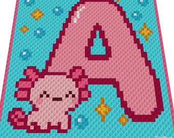 A - Axolotl - graph for c2c crochet blanket