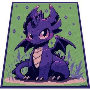 PURPLE DRAGON - DAY - graph for c2c crochet blanket