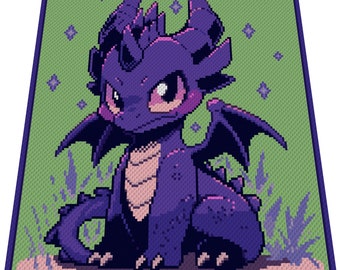 PURPLE DRAGON - DAY - graph for c2c crochet blanket