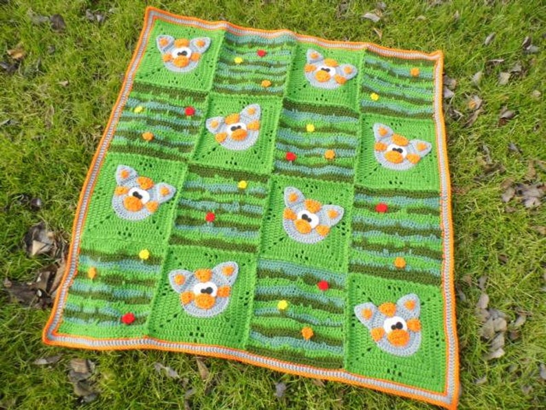 playmat CROCHET PATTERN * Blanket CraZy CatZzzzz * Baby blanket instant download crochet blanket