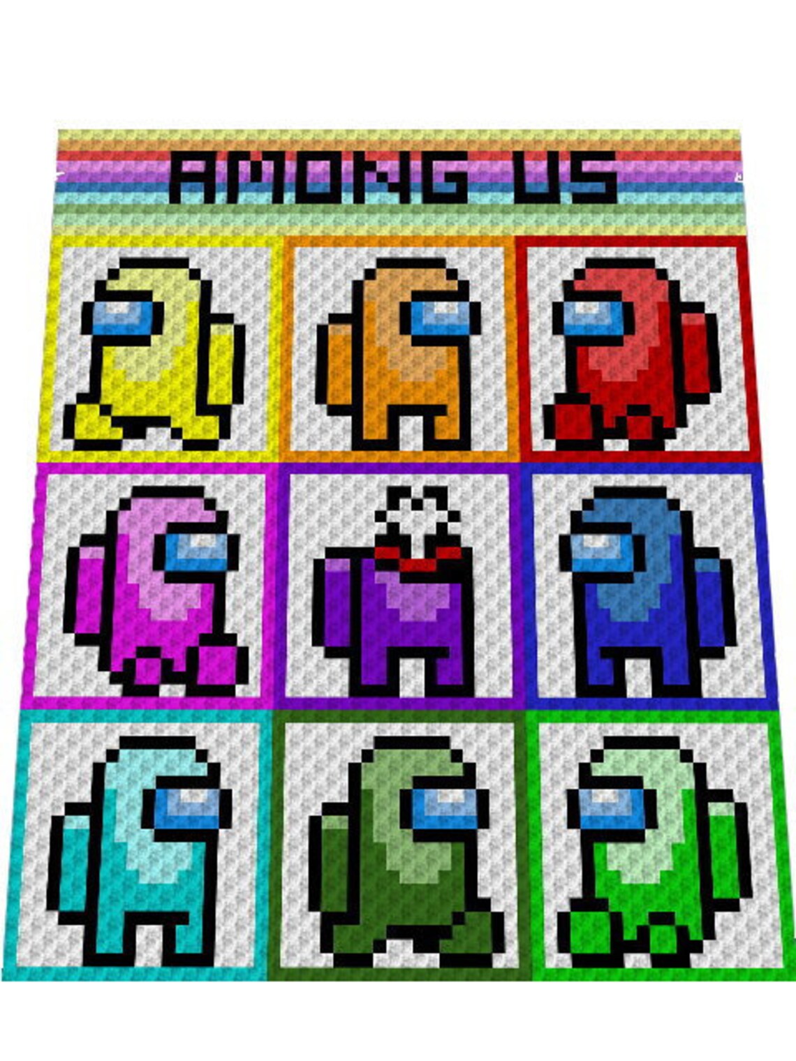 AMONG US Inspired Crochet Graph for Blanket C2C Written Etsy Australia
