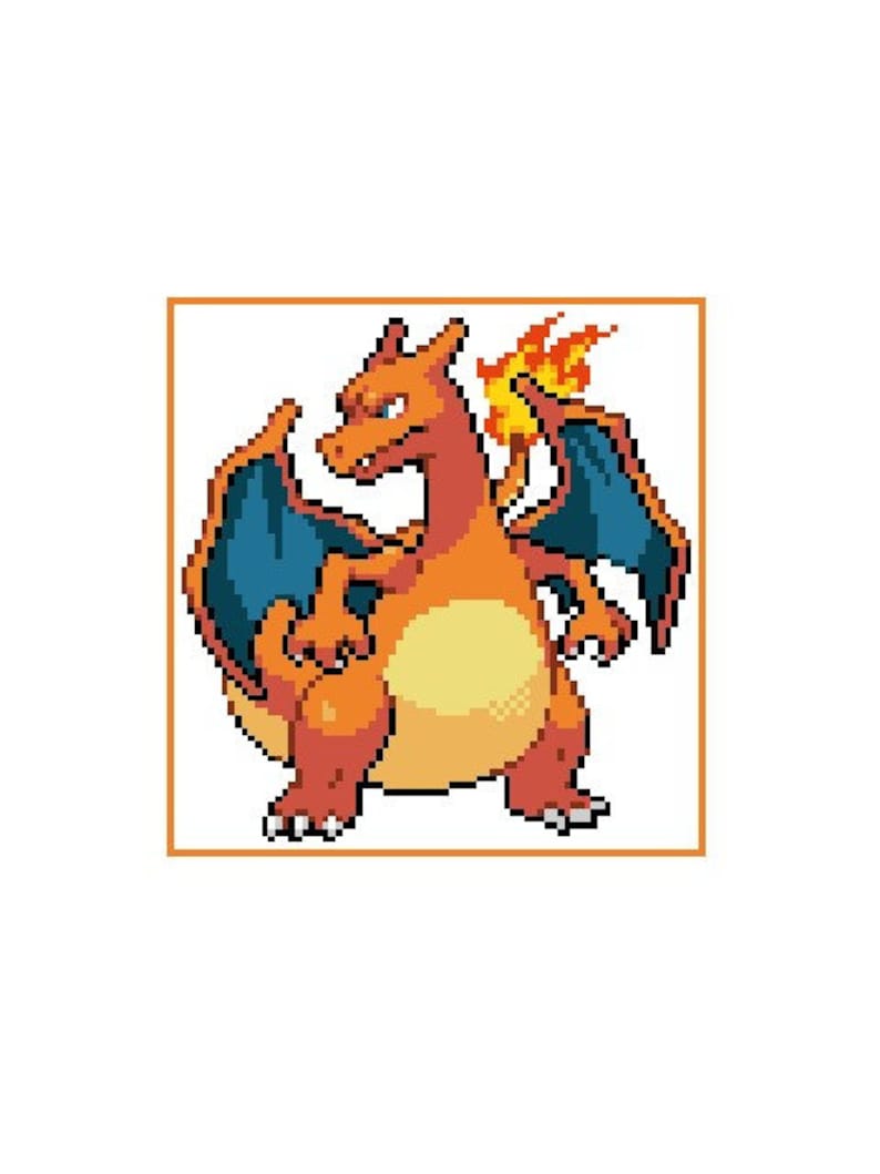 Charizard Graph Pattern CHARIZARD - POKÉMON Inspired Graph for C2C Blanket - Etsy