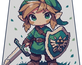 LINK - The Legend of Zelda inspirierte Decke, Grafik für C2C,