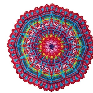 CROCHET PATTERN * MANDALA - RainBoW StaR* e-Book, instant download, pdf-datei, overlay crochet, rug,