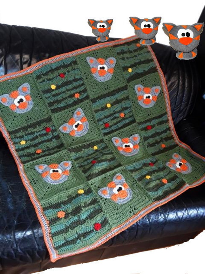 playmat CROCHET PATTERN * Blanket CraZy CatZzzzz * Baby blanket instant download crochet blanket