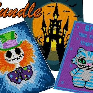 HALLOWEEN BUNDLE - Graph for c2c crochet blanket