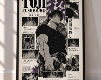 Toji Fushiguro Poster | Jujutsu Kaisen Manga Wall Art | Toji Anime Print | Japanese Manga Panel Decor | JJK Poster | Manga Panel Collection
