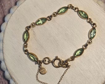 Pulseira Catamore de vidro de urânio verde de meados do século XX