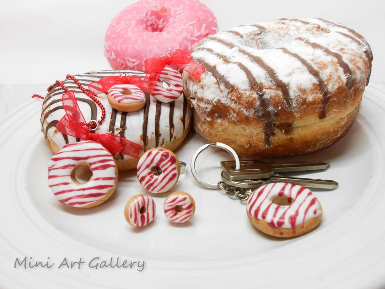 Donut keychain scented / chocolate nuts vanilla cherry Etsy