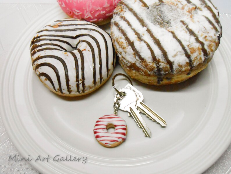 Donut keychain scented / chocolate nuts vanilla cherry Etsy