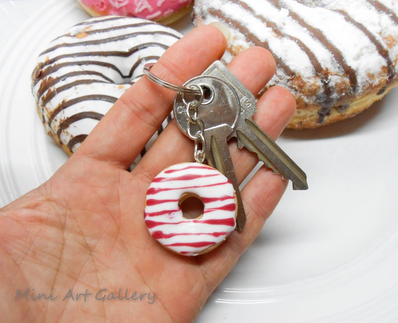 Donut keychain scented / chocolate nuts vanilla cherry Etsy