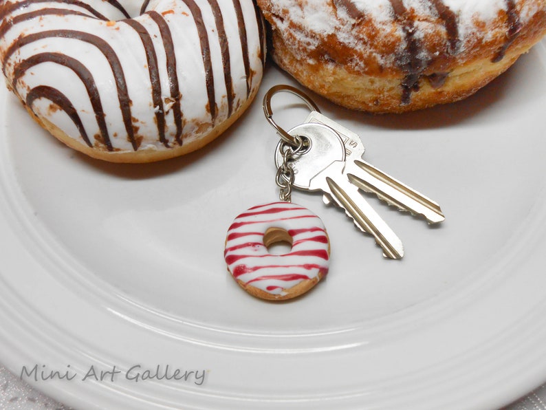 Donut keychain scented / chocolate nuts vanilla cherry Etsy
