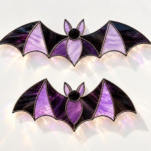 Gothic Bat Suncatcher Patterns, Halloween Stained Glass Bundle (Digital Download)