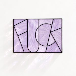 FUCK Stained Glass Pattern, Profanity Suncatcher Template | SVG, pdf, PNG