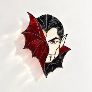 Dracula Stained Glass Pattern, Gothic Vampire Suncatcher (Digital Download)