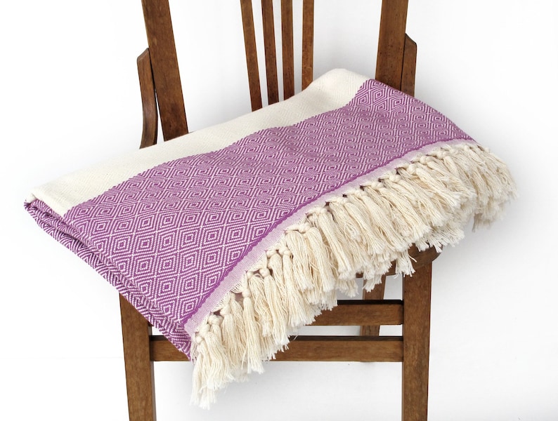 Cotton Purple Bedspread Throw Blanket Turkish Throw Cotton Sofa Throw Summer Blanket Furniture Throw Purple XXX LARGE 240 x 210 cm
