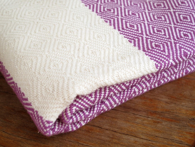 Cotton Purple Bedspread Throw Blanket Turkish Throw Cotton Sofa Throw Summer Blanket Furniture Throw Purple XXX LARGE 240 x 210 cm