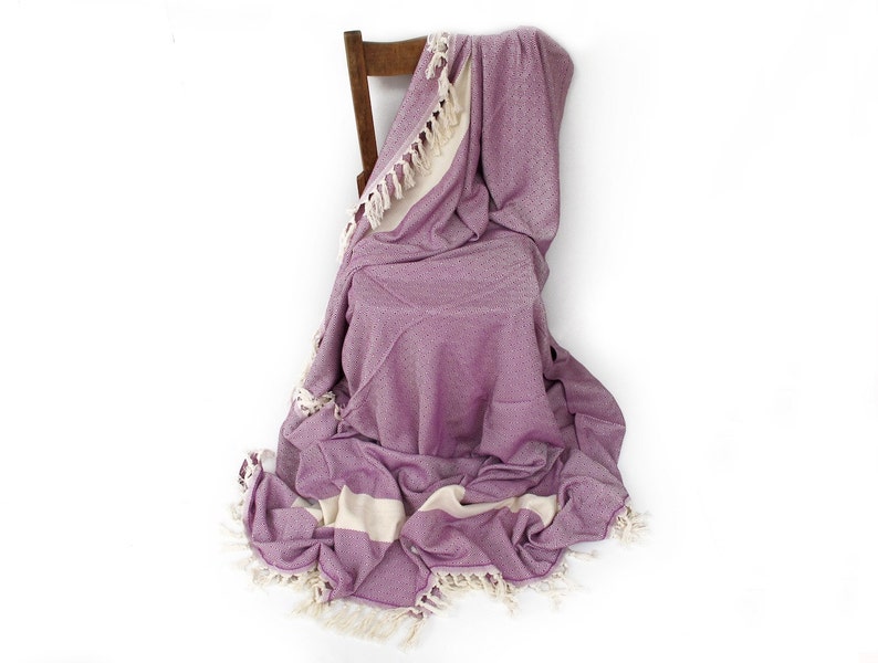 Cotton Purple Bedspread Throw Blanket Turkish Throw Cotton Sofa Throw Summer Blanket Furniture Throw Purple XXX LARGE 240 x 210 cm