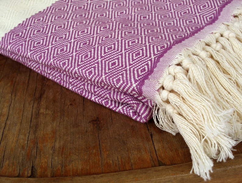 Cotton Purple Bedspread Throw Blanket Turkish Throw Cotton Sofa Throw Summer Blanket Furniture Throw Purple XXX LARGE 240 x 210 cm