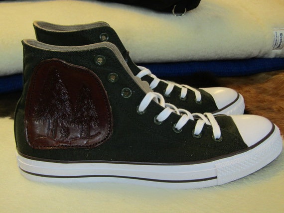 leather tooled converse
