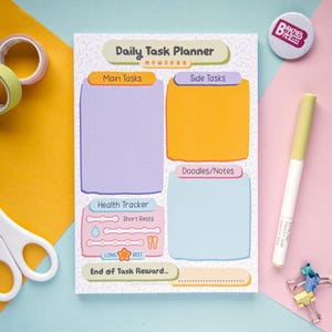 A5 Daily Task Planner Notepad: Colorful To-Do List