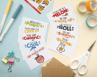 10 Mini Kawaii Note Cards Blank Backed mit Umschlägen, einfach so