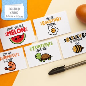 Blank Mini Kawaii Affirmation Cards pack of 5 with Envelopes