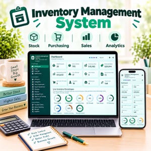 Inventory Management System Pro, Stock Tracker, Product Manager, Reorder Planner, Purchase Orders, Suppliers, Warehouse Control
