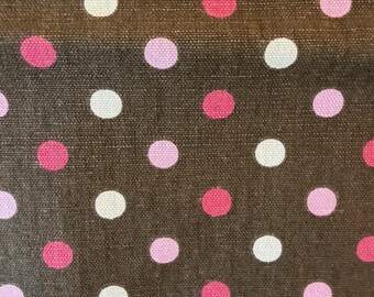 Polka Dots on a Cocoa Brown Background. Heavy Weight Decorator Fabric
