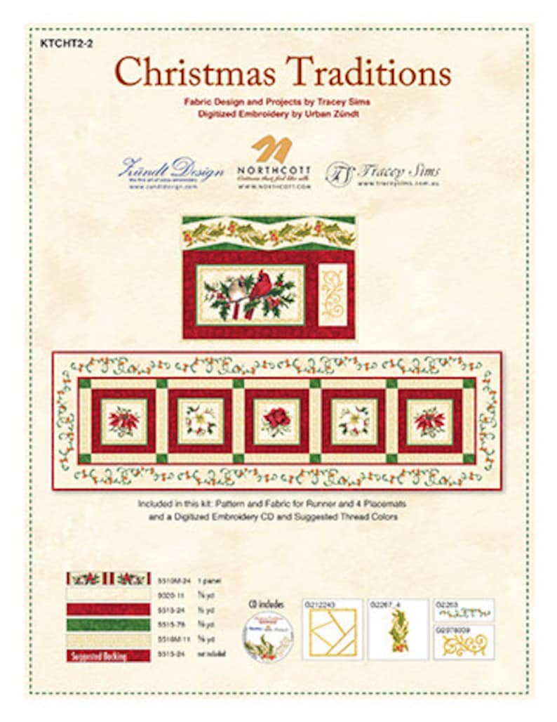 Kit CHRISTMAS TRADITIONS Table Runner /& Placemats