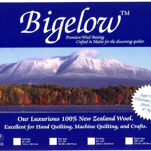 BIGELOW 100% WOOL BATTING, 45&quot; x 60&quot;