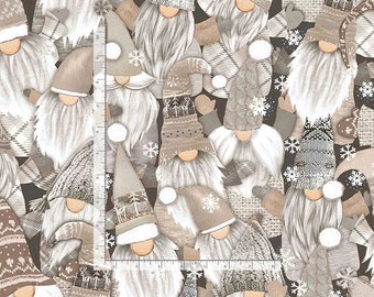 Packed White Holiday Gnomes for Timeless Treasures