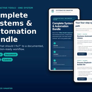 Business Systems Bundle, SOP Template Builder, Automation Planner, Process Documentation, Workflow Toolkit, Digital Download