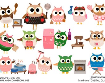 12 Owls Digital clip art for Personal and Commercial use | Etsy