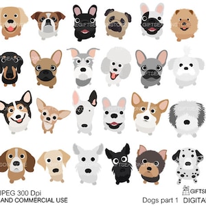 Dogs Look up Part 1 Digital Clip Art for Personal and Dogs Look up Part 1 Digital Clip Art for Personal and
