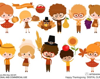 Thanksgiving Digital clip art for Personal and Commercial use - INSTANT DOWNLOAD