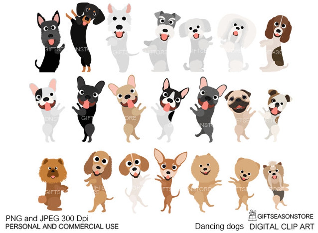 Dancing Dogs Digital Clip Art for Personal and Commercial Use - Etsy Dancing Dogs Digital Clip Art for Personal and Commercial Use - Etsy
