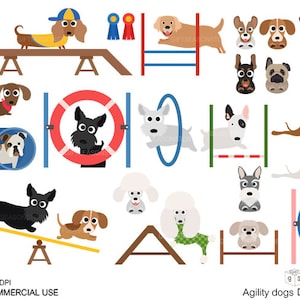 Agility dogs Digital clip art for Personal and Commercial use - INSTANT DOWNLOAD