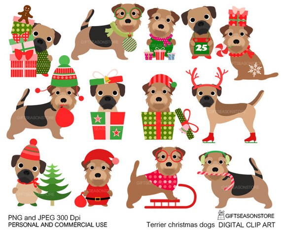 Border Terrier Christmas Funny Border Terrier Lover Dog Xmas Langarmshirt
