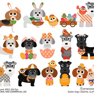 Easter dogs Digital clip art for Personal and Commercial use - INSTANT DOWNLOAD