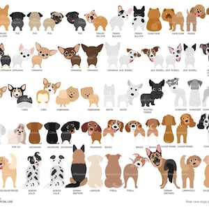 Rear view dogs part 1 digital clip art for Personal and Commercial use - INSTANT DOWNLOAD