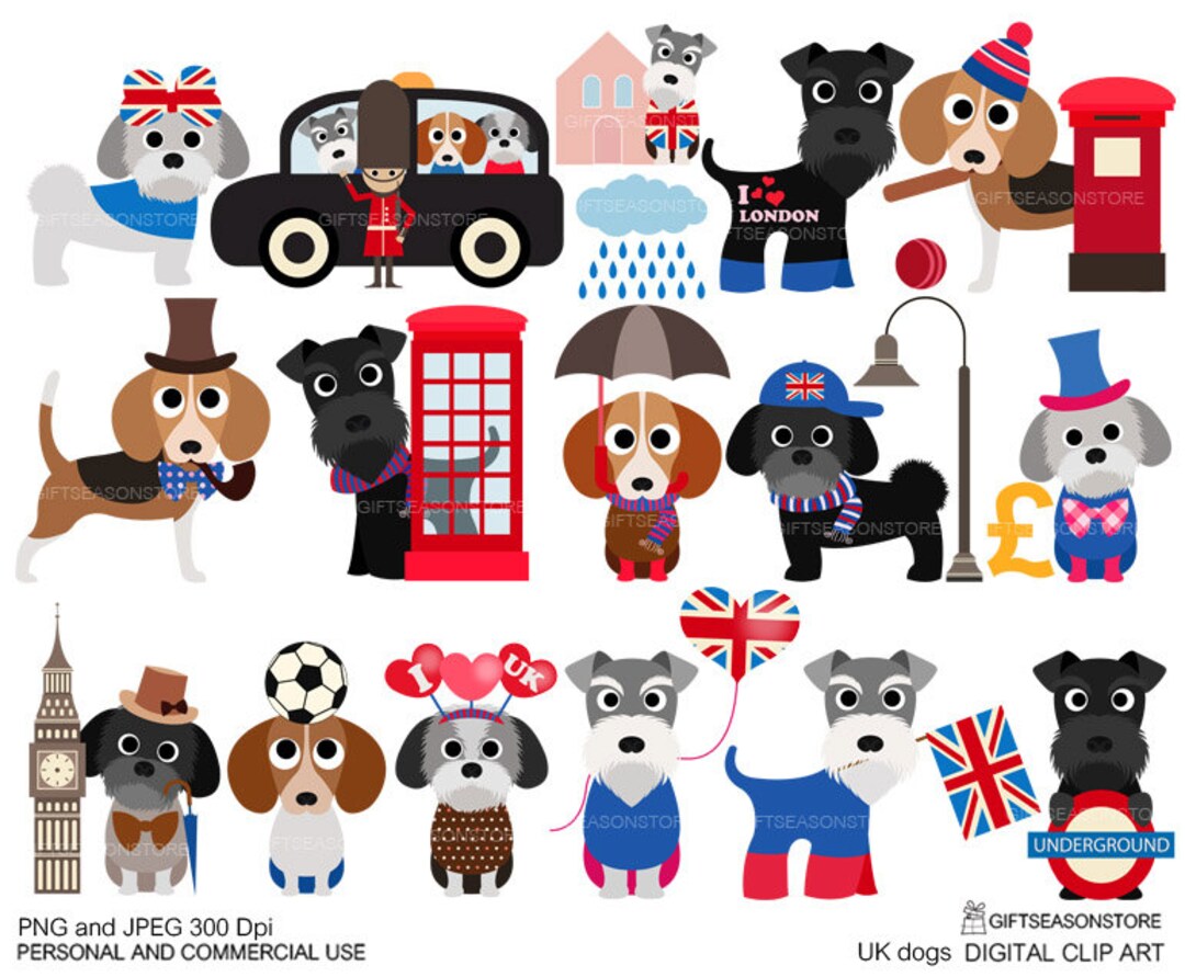 UK Dogs Digital Clip Art for Personal and Commercial Use - INSTANT ...